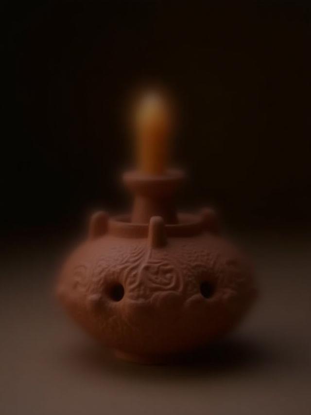 Einzigartiger Kerzenständer aus gebrannter Keramik